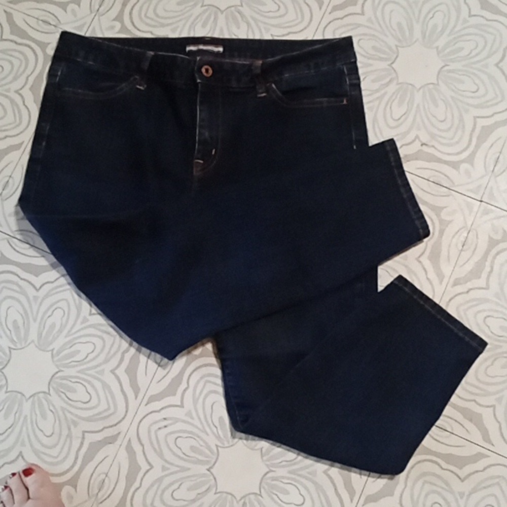 Hilfiger Women Crop Dark Blue Jeans Tommy Hilfiger Sz 12 - Picture 10 of 10